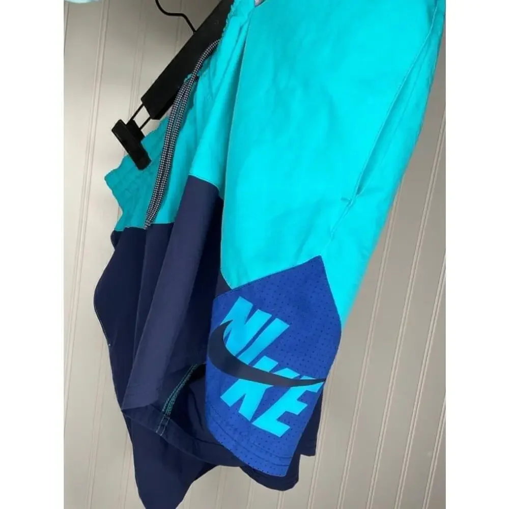 Men's Nike Swim Trunks Sz XL Turquoise/Blue